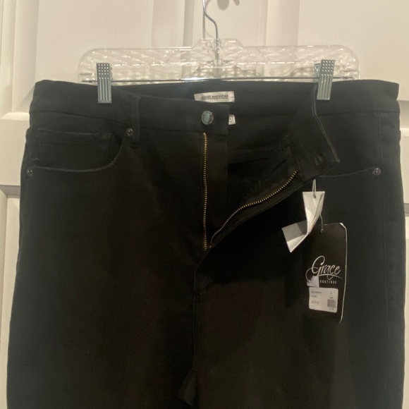 New! Good American Good Waist Moto jeans high waisted black. - Picture 5 of 16